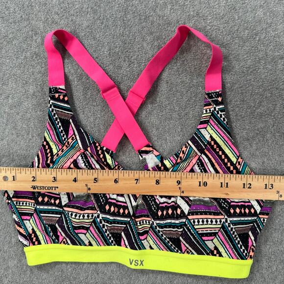 Victoria's Secret VSX Sport Racerback Sports Bra Size 32C Colorful Pullover - Picture 3 of 5